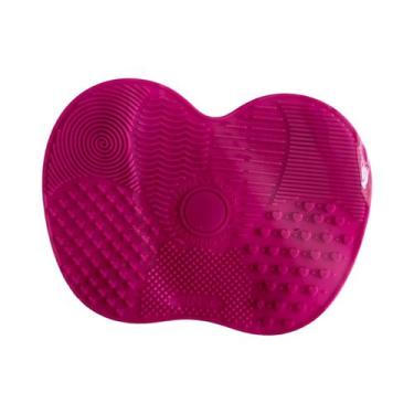 Imagem de Almofada De Silicone Em Formato De Maçã Para Limpeza De Pincéis De Maq