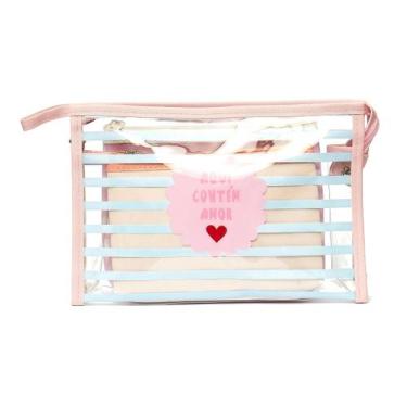 Imagem de Kit Necessaire c/ 3 Peças FLORIE "Aqui contem amor"