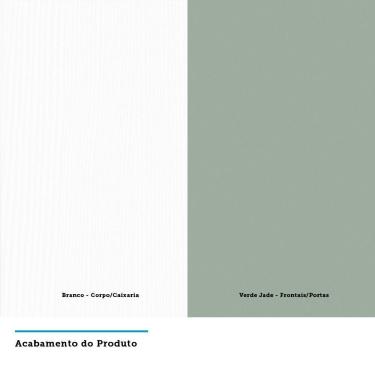 Imagem de Armário Basculante Duplo 120cm 2 Portas Branco Polar C/Verde