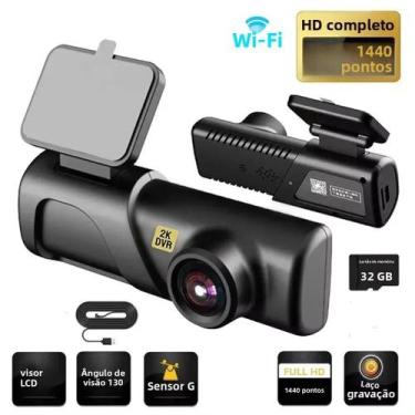 Imagem de Câmera Veicular 2K 1440P HD WiFi Com Gravação De Vídeo, Visão Noturna,