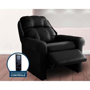 Imagem de Poltrona Reclinável C/massagem P/ Sala Mh 1216 Two Way Courano Preto - Herval