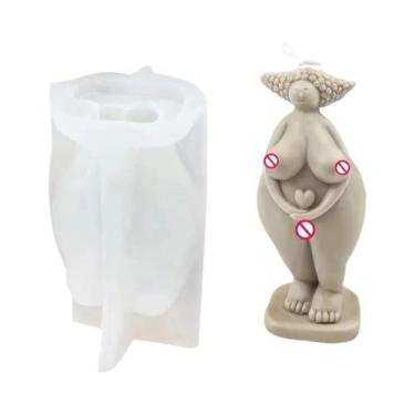 Imagem de Molde De Silicone Grande 3D De Mulher Yoga Para Estátua De Cera De Soj
