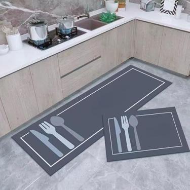 Imagem de Tapete Antiderrapante para Cozinha – Jogo com 2 Peças, Absorvente, Secagem Rápida, Base Antideslizante(Foto I,1 UNIDADE 38X118)