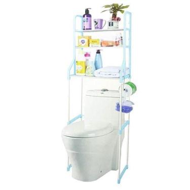 Imagem de Estante Rack Banheiro 3 Prateleiras Vaso Sanitário Azul - Yeet