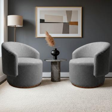 Imagem de Kit 02 Poltrona Decorativa Orgânica Espanha Para Sala Bouclê