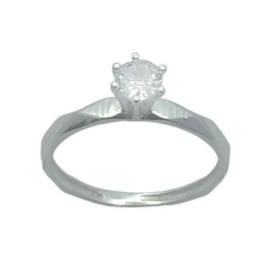 Imagem de Anel Solitário em Prata 925 com Zircônias - Design Exclusivo - Justino