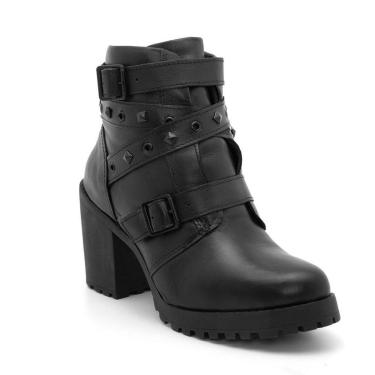 Imagem de Bota Coturno Feminino Couro Fechamento Zíper Tratorada-Feminino