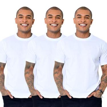 Imagem de Kit 3 Camisetas Tech Cotton Stretch - Camisaria Colombo, Branco, Xgg