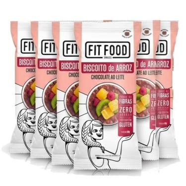 Imagem de Kit 6 Biscoito de Arroz c/ Chocolate ao Leite FIT FOOD 60g