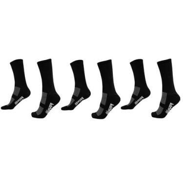 Imagem de Meia HUPI Corrida Ciclismo 03 Pares Preto - Tam Plus 42-46, Preto