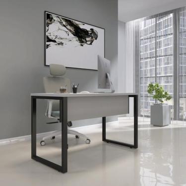 Imagem de Escrivaninha Mesa Escritório X 150cm Industrial Cinza E Preto - Pandin