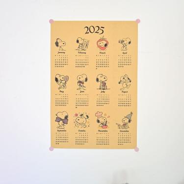 Imagem de Pôster de calendário Snoopy 2025 Vintage Wall Art 42x28,5 cm