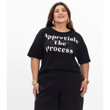 Imagem de Blusa Manga Curta Feminina Plus Size Secret Glam Preto, Plus G1, Preto