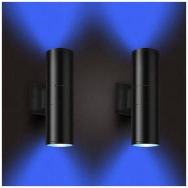 Imagem de Arandela Luminária Inteligente Externa de Parede à prova dágua 1000LM 3000K com Controle Remoto, 2 Unidades, BLING WL Black Steel FUT018