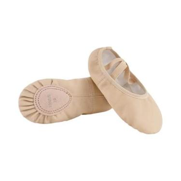 Imagem de Sapatos De Dança Em Couro PU Macio Para Meninas E Meninos, Com Cadarço