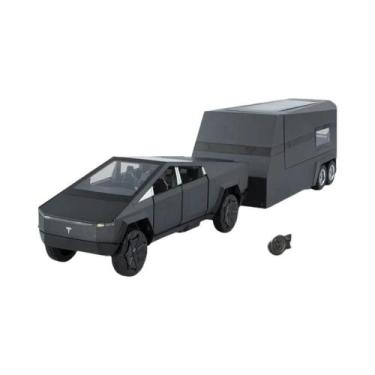 Imagem de Modelo De Carro De Brinquedo Off-road Tesla Cybertruck Pickup Trailer 