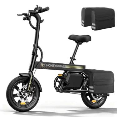 Imagem de HONEYWHALE B20 Bicicleta Elétrica, 440W-35KM-25KM/H-120KG, Scooter Motor-Adulto-Bike-Autonomia-Velocidade Máxima-Carga-Honey Whale-Fat-Dobravel, 14 Aro, Freios a Disco Dianteiros e Traseiros
