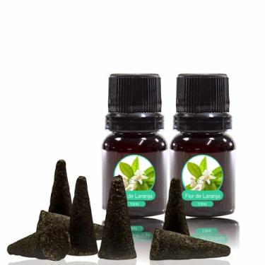 Imagem de Kit Incenso Cone Carvão Vegetal 100gr + 20ml de essência importada (pa
