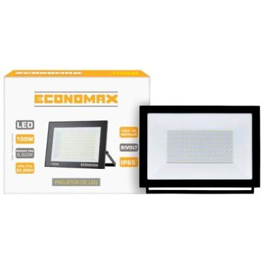 Imagem de Refletor Economax Led 100W Slim Preto 6,5K 6000H - Kian