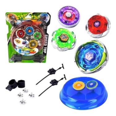 Imagem de Kit 4 Beyblades Tornado Speed Com 2 Lançadores Arena de Batalha e Aces