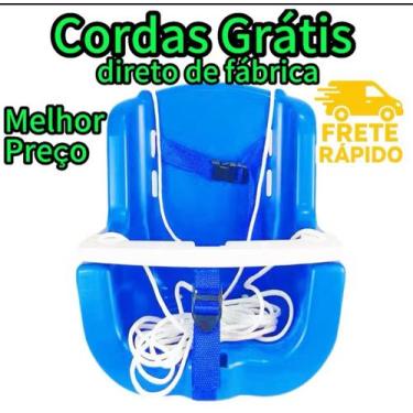 Imagem de Balanço Infantil Bebe AZUL PLÁSTICO Cadeirinha de Balanço Bebê Criança