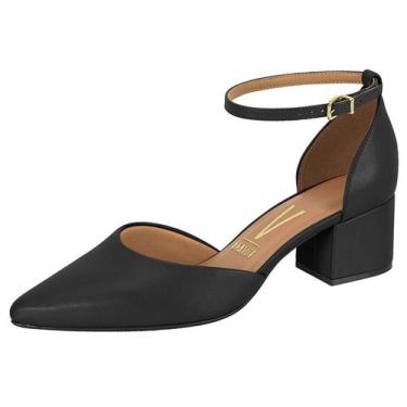 Imagem de Sapato Social Scarpin Salto Baixo Conforto Vizzano, Preto, 37