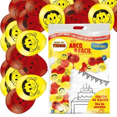 Imagem de Kit Arco Fácil Balão Bexiga Festa Aniversário Infantil - Turma da Môni