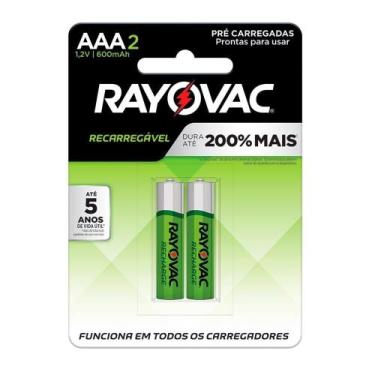 Imagem de Pilha Rayovac Recarregavel55902 Palito - Embalagem c/ 2 unidades