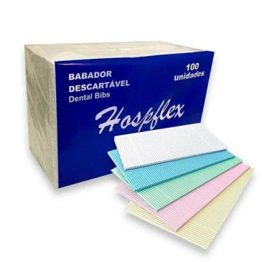 Imagem de Babador Misto Impermeável Descartável Hospflex - 100 Unidades