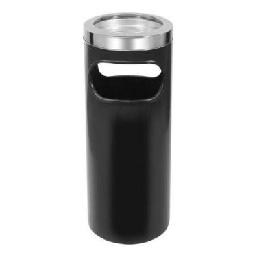 Imagem de Cinzeiro Lixeira Plástico Com Aro Em Aço Inox 22l - Higipack