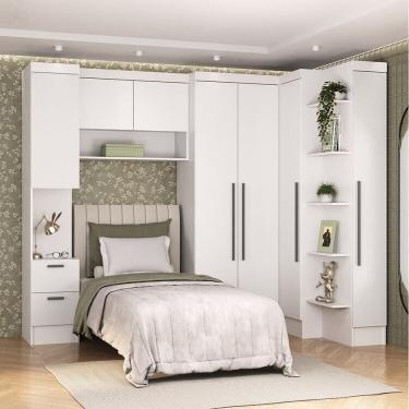 Imagem de Quarto Completo Viena 7 Portas 4 Gavetas 5 Peças Branco
