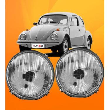 Imagem de Farol Dianteiro Fusca Passat Kombi Lente Raiado Vidro - DFB