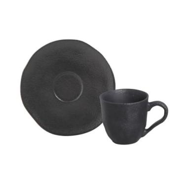 Imagem de Xícara De Café E Pires Orgânico Preto Matte 100ml Porto Brasil