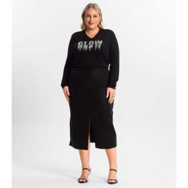 Imagem de Saia Midi Plus Size Com Fenda Secret Glam-Feminino