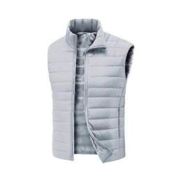 Imagem de Colete Masculino Casual Sem Mangas, Jaqueta Leve Com Zíper E Bolsos, R