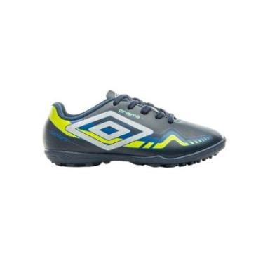 Imagem de Chuteira Society Umbro Prisma+ 35 Infantil - Laranja e Azul-Masculino