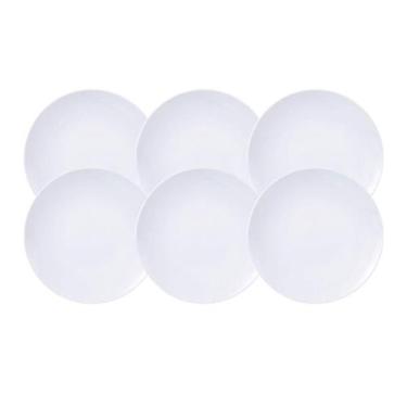 Imagem de Jogo 6 Pratos Fundos de Porcelana 21cm Leonora Tramontina Branco Sopa 