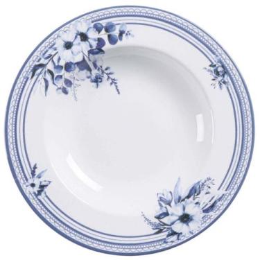 Imagem de Jogo 12 Pratos Fundos 23cm Tramontina Azzura Porcelana 330ml Servir Me