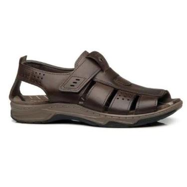 Imagem de Sandália Em Couro Pegada 132256 Masculino, Cravo, 39
