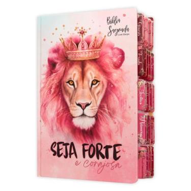 Imagem de Bíblia Sagrada Evangélica Com Índice Abas Adesivas Feminina Seja Forte