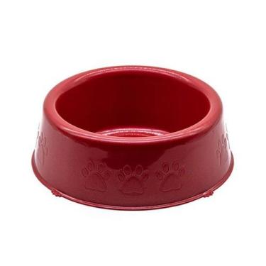 Imagem de Comedouro Perolizado Luxo Vermelho para Cães e Gatos  Pet Injet, M