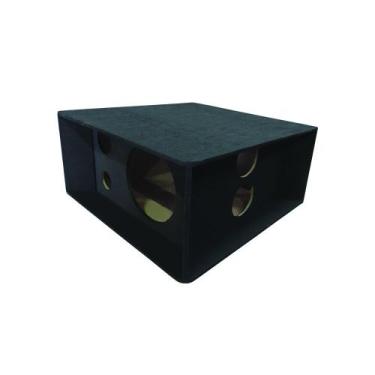 Imagem de Caixa RLP Vazia para Carro Emborrachada 2 12"+ 2TW + 2DR + 2 Duto - Pr