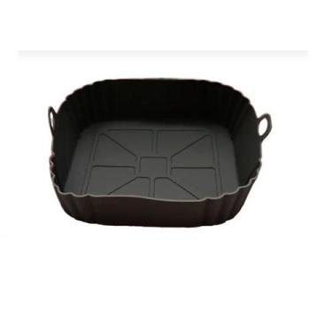 Imagem de Cesto para Air Fryer 4L Quadrada 21cm em Silicone Preto UnyHome