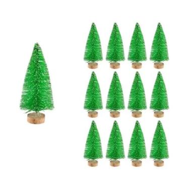 Imagem de Mini Árvores De Natal De Madeira Multicoloridas 8 Peças Decorações De 