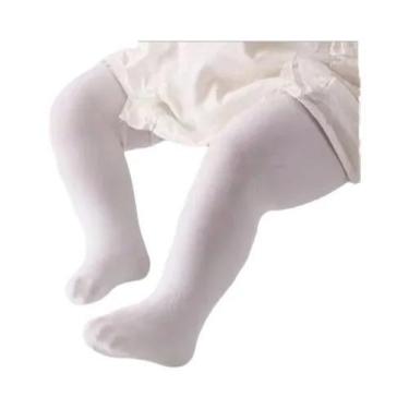 Imagem de Meias Calças Para Bebês Meninas, Tricotadas, Sólidas, Brancas E Pretas