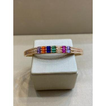 Imagem de bracelete em zircônia, 7 pedras - baiana semi joias