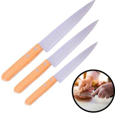 Imagem de Combo Faca Tamanhos Variados De Cozinha Inox Chef Profissional Cabo De