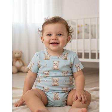 Imagem de Macaquinho Bebê Menino Ursinho Milon Cor:AzulTamanho:9-12 M, Azul, 9-1