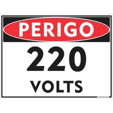 Imagem de Placa Perigo 220 Volts - SINALIZE