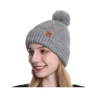 Imagem de Gorro De Malha Unissex Com Forro De Lã, Quente Para O Inverno, Conjunt